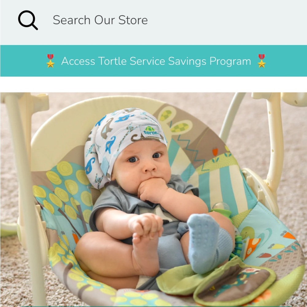 Tortle Baby Beanie with Blue and Green Patterns